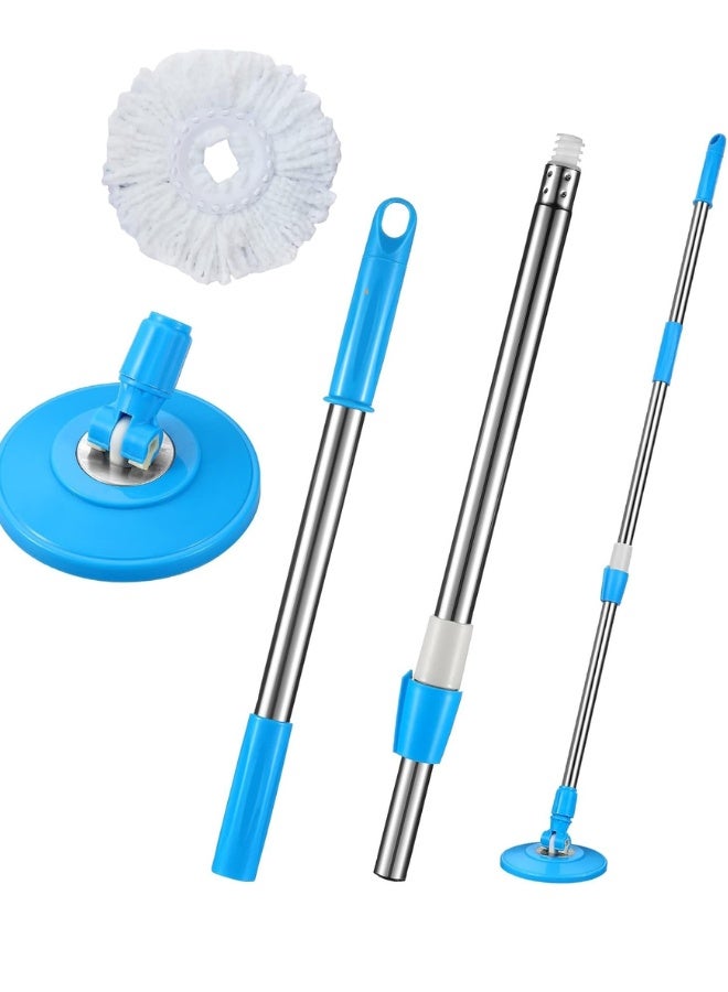 Rotating Spin Mop for Home Use – Microfiber Mop Head with Stainless Steel Adjustable Handle – Washable, Reusable, Flexible Base for Tight Corners, Furniture, Kitchens, Bathrooms & Living Rooms - Image 1
